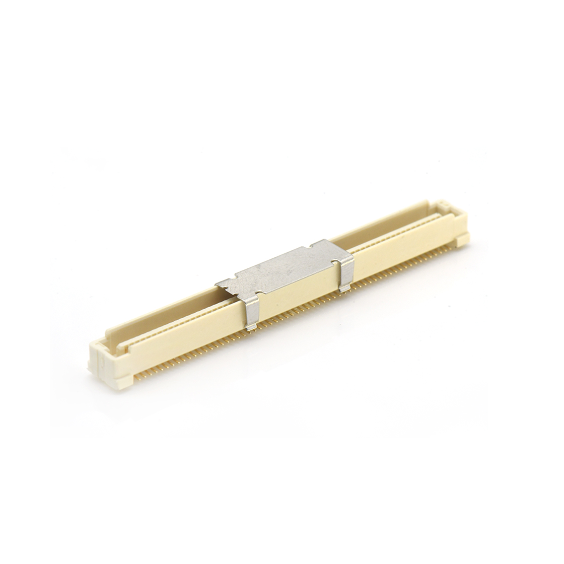 Board to Board 0.8mm 单槽H4.6mm双排带柱公座 120pin 米黄色 镀全金G/F